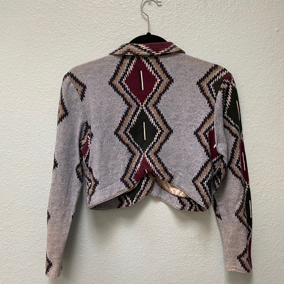 Southwestern Rodeo Style Denim Crop Jacket - Picture 2 of 6